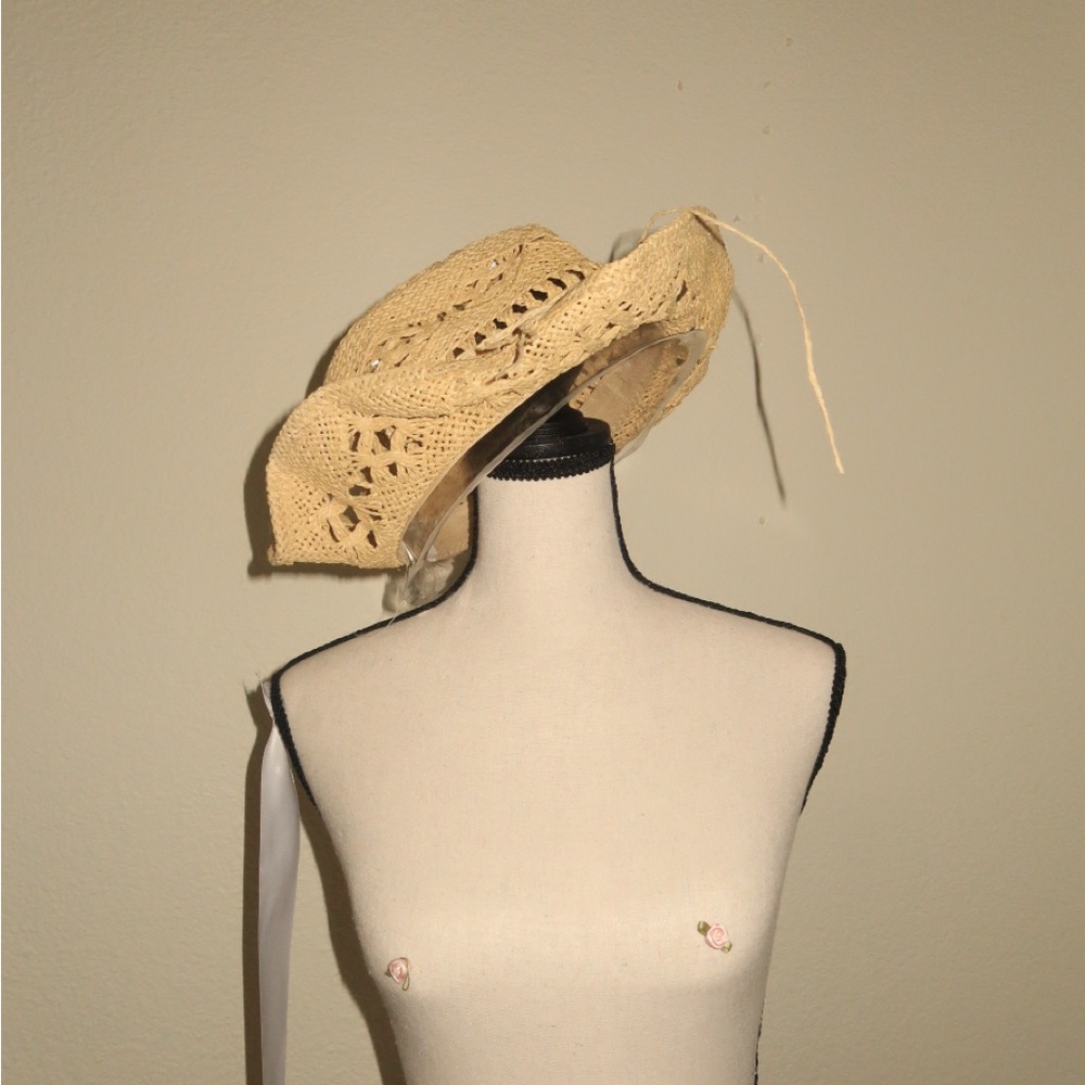 Peppermayo Women’s Straw Crochet Sun Hat - Cream - Picture 5 of 5